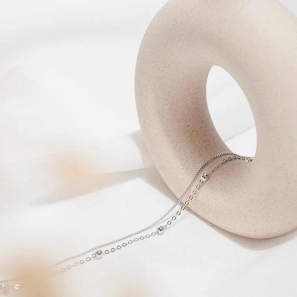 Light Luxury Double Layer Copper Bead Anklet