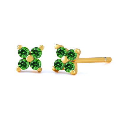 Micro-inlaid Colorful Zircon Earrings Simple