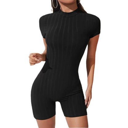 Slim Fit Short Sleeve Jumpsuit