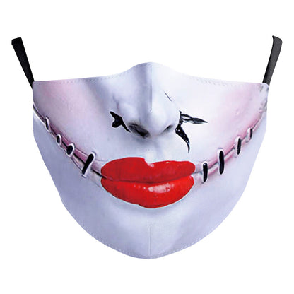 Halloween Digital Printing Funny Face Double-layer Dust Mask
