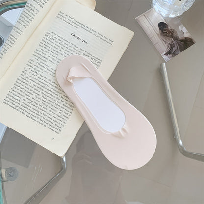 Candy Color Shallow Mouth Ice Silk Invisible Terry Bottom Boat Socks