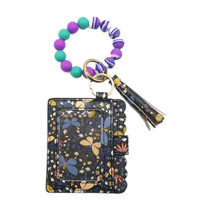 Silicone Beads Bracelet Key Chain Leopard Print