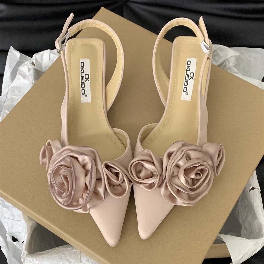 French Flower Closed Toe Sandals