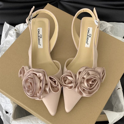 French Flower Closed Toe Sandals