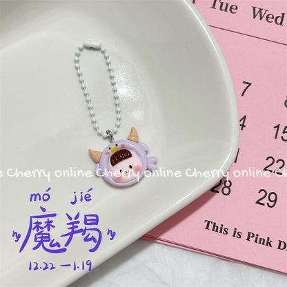 Twelve Constellation Girlish Lanyard Keychain