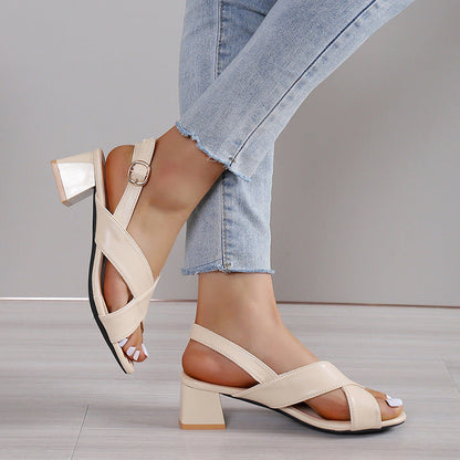 Women's Fashion Chunky Heel Ankle-strap Sandals