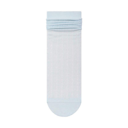 Lace Hollow Solidcolor Mid-calf Length Cotton Bunching Socks