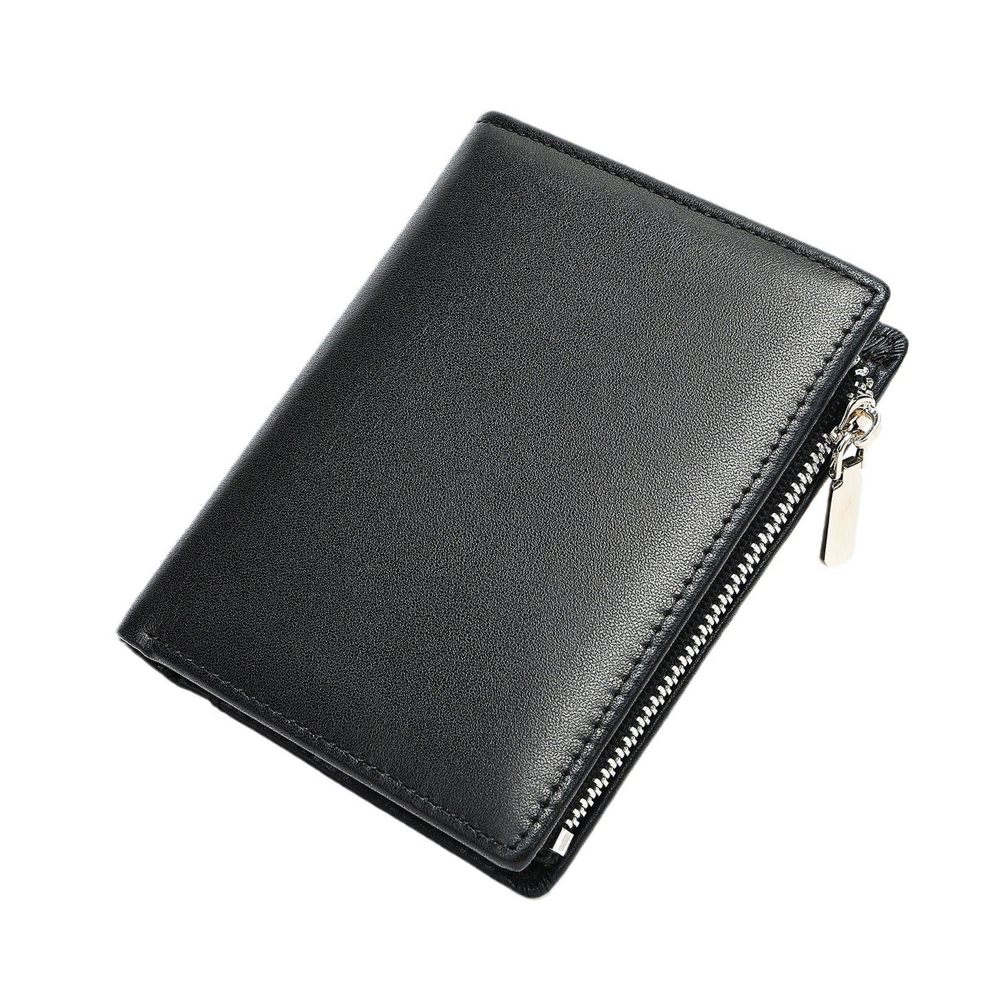 Handmade Cowhide Men's Zip Wallet Anti-theft