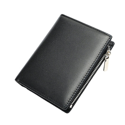 Handmade Cowhide Men's Zip Wallet Anti-theft