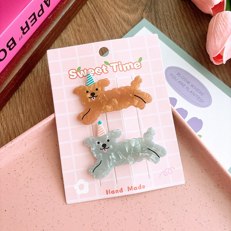 Cute Cartoon Acrylic Cat Barrettes Girl