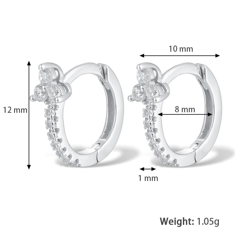 Fashion Color Zircon Earrings Design Sense