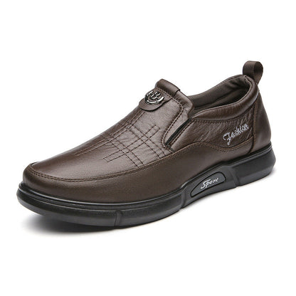 Middle-aged and Elderly Men's Soft Bottom Leather Shoes