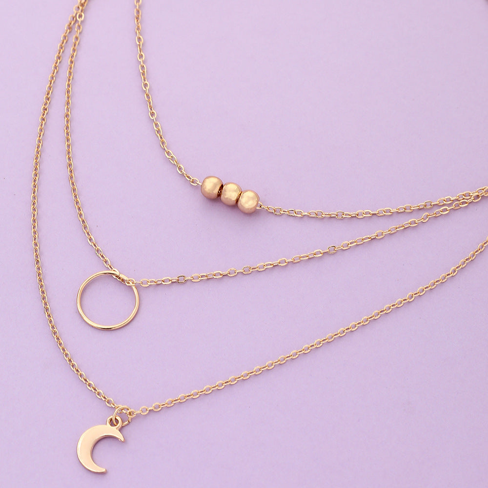 Multi-layer Twin Necklace Women's Small Vertical Stripes