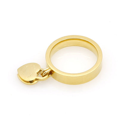 Gold-plated Heart-shaped Titanium Steel Ring