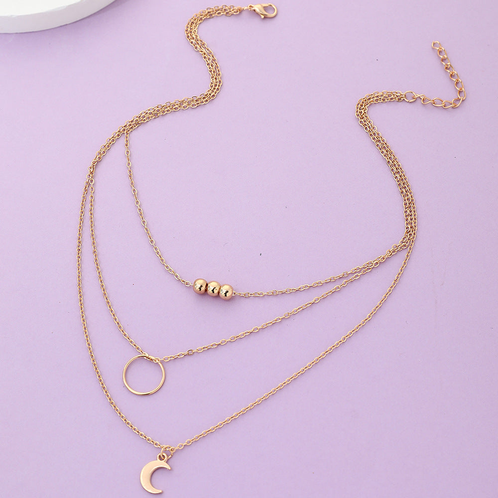 Multi-layer Twin Necklace Women's Small Vertical Stripes