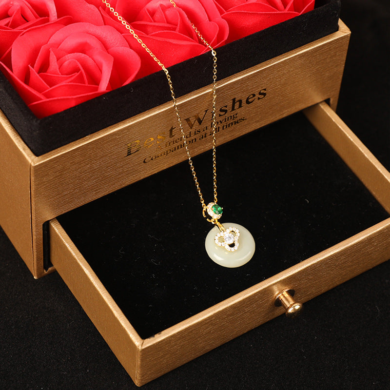 925 Silver Jade Clavicle Necklace