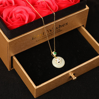 925 Silver Jade Clavicle Necklace