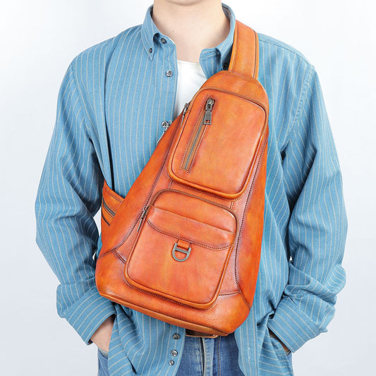 Cowhide Chest Bag Skeleton-Skin Design