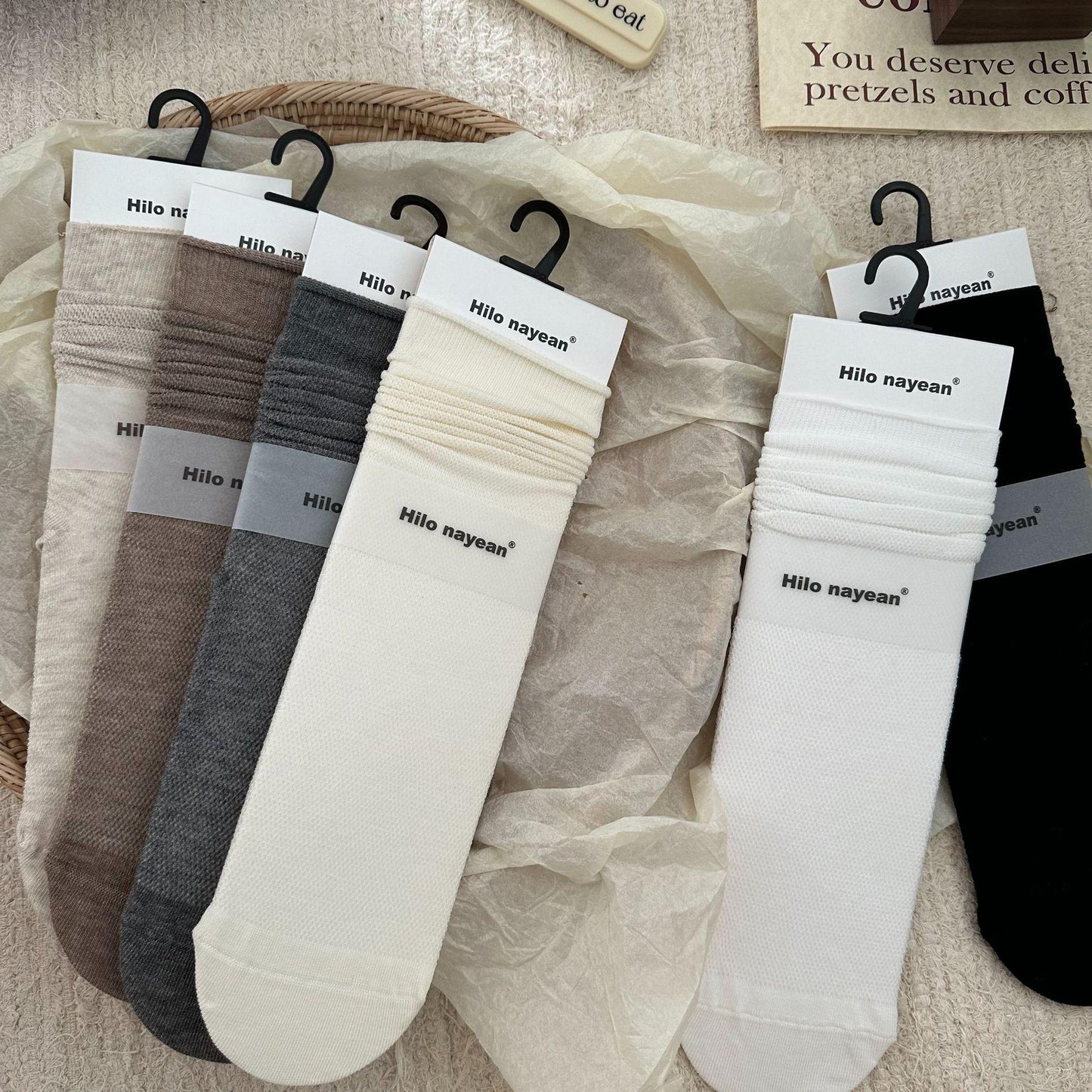 Colorful String Mesh Hollow Mid-Calf Socks