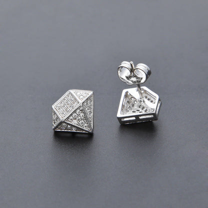 Hip Hop Zircon Stud Earrings