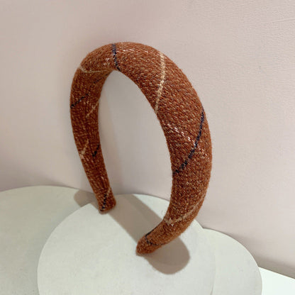 Gentle Temperament Warm Plaid Woolen Headband