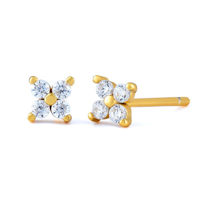 Micro-inlaid Colorful Zircon Earrings Simple