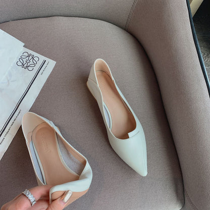 Pointed-toe Chunky Heel Two-Way Shoes