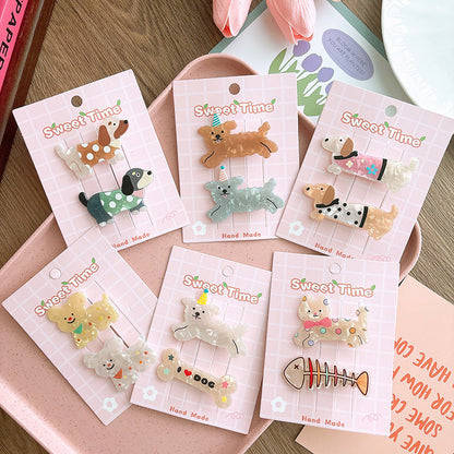 Cute Cartoon Acrylic Cat Barrettes Girl