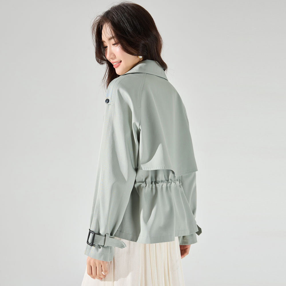 Comfortable Cotton, Not Easy To Wrinkle, Good Texture, Short Trench Coat