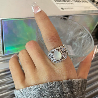 High-grade Zircon Open-end Pearl Ring