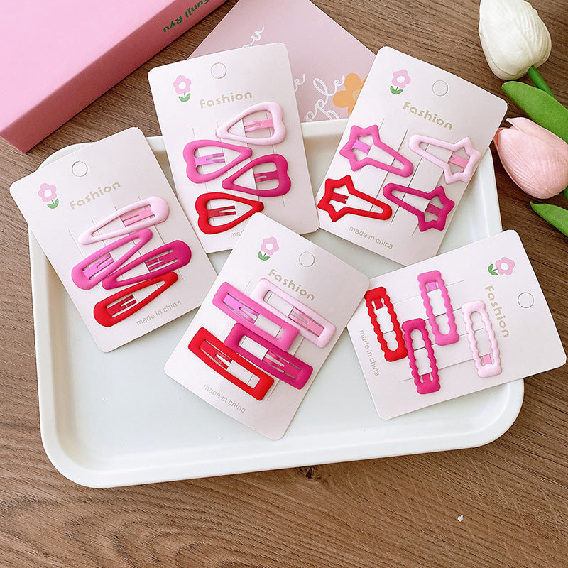 Sweet Rose Hollow Heart Five-star Barrettes