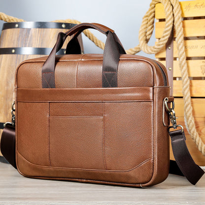 Men's Leather Crossbody Laptop Bag