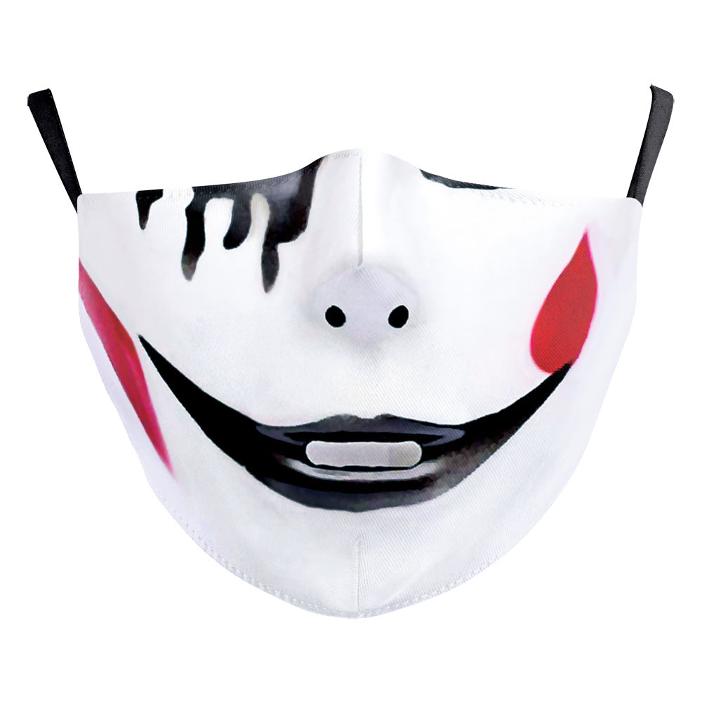 Halloween Digital Printing Funny Face Double-layer Dust Mask