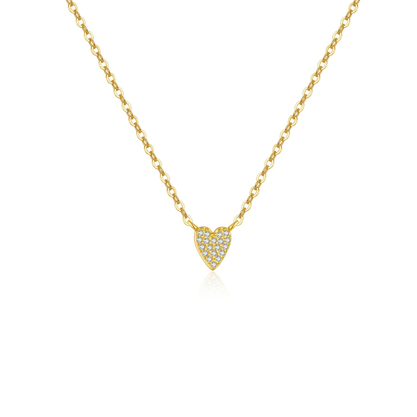 S925 Diamond Heart Pendant Necklace