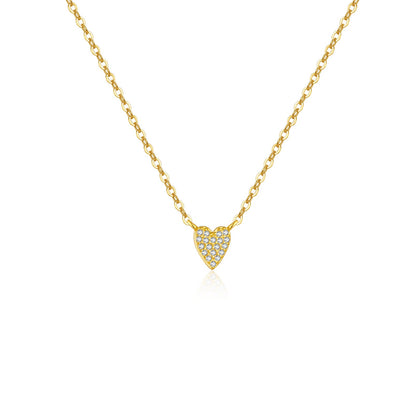 S925 Diamond Heart Pendant Necklace
