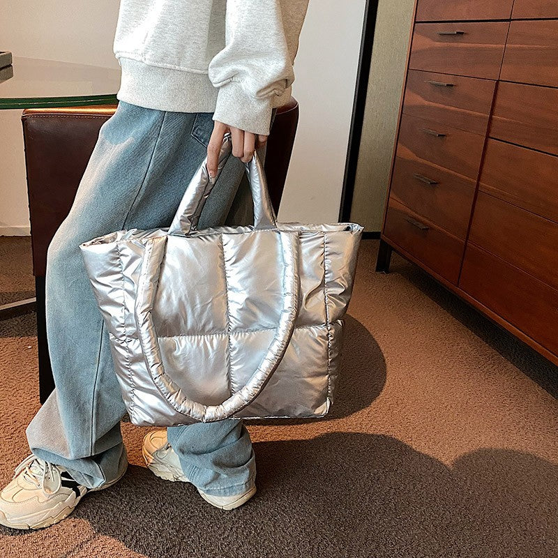 Simple Shoulder Bag Down Cotton Jacket Bag