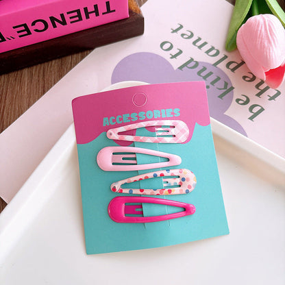 Cute Dripping Printing Candy Color Hair Clip