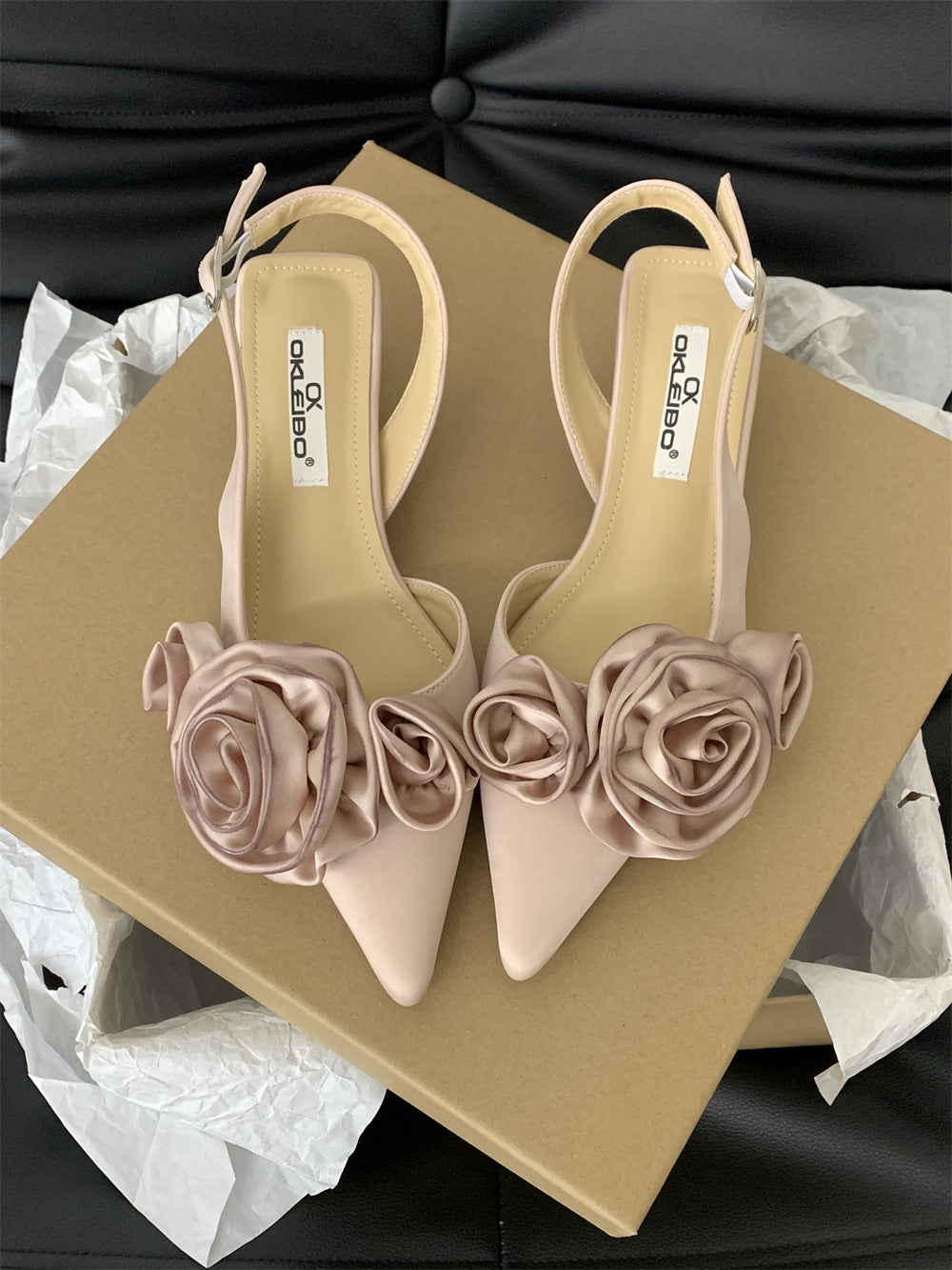 French Flower Closed Toe Sandals