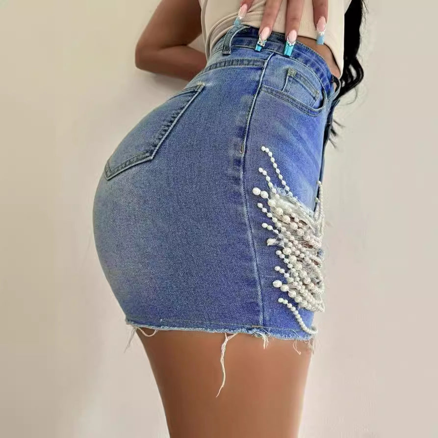 High Waist Slimming Denim Shorts