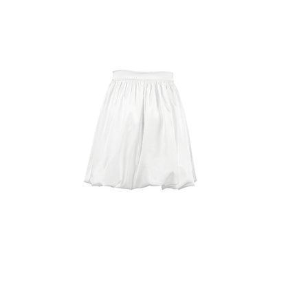 Women's White Fashion Satin A- Line Skirt