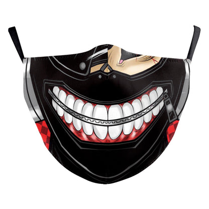 Halloween Digital Printing Funny Horror Face Double Layer Dust Mask