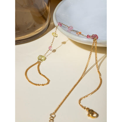 Gold Stainless Steel Broken Stone Chain Ring