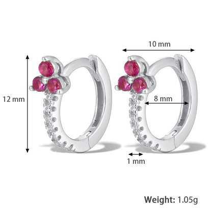 Fashion Color Zircon Earrings Design Sense