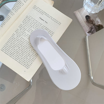 Candy Color Shallow Mouth Ice Silk Invisible Terry Bottom Boat Socks