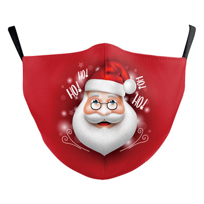 Christmas Beard Digital Printing Double Layer Dustproof Mask