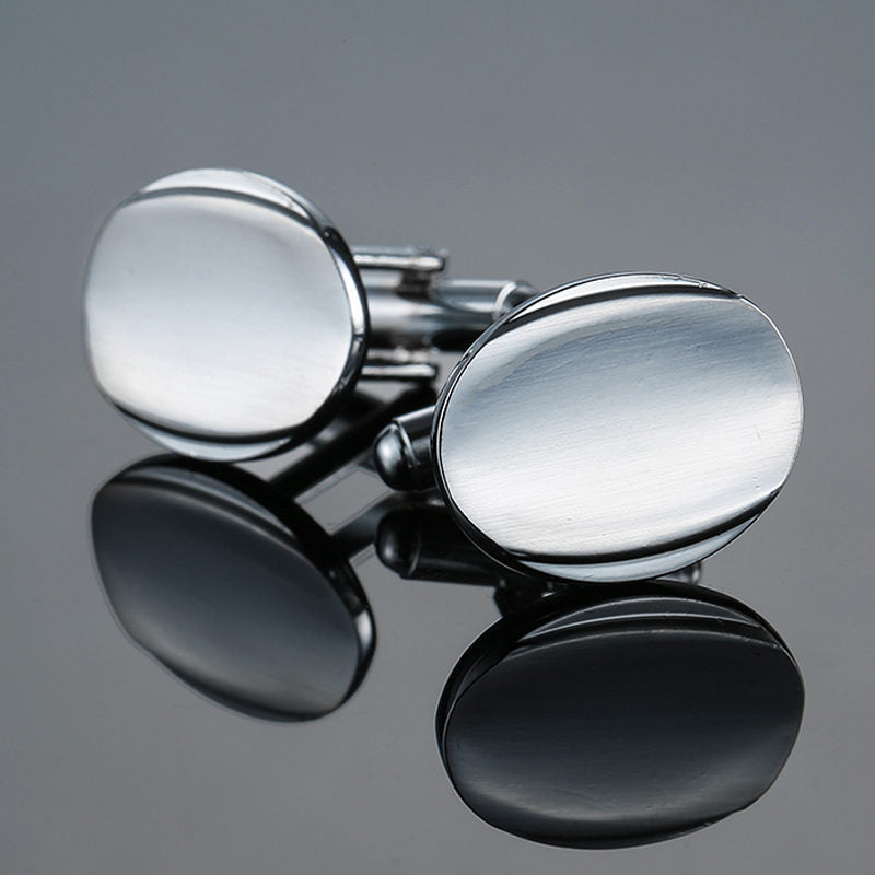 Black Gold Silver Laser Cufflinks