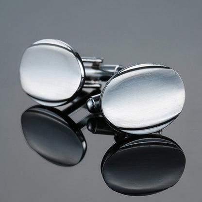 Black Gold Silver Laser Cufflinks