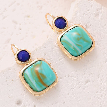 Geometric Turquoise Earrings