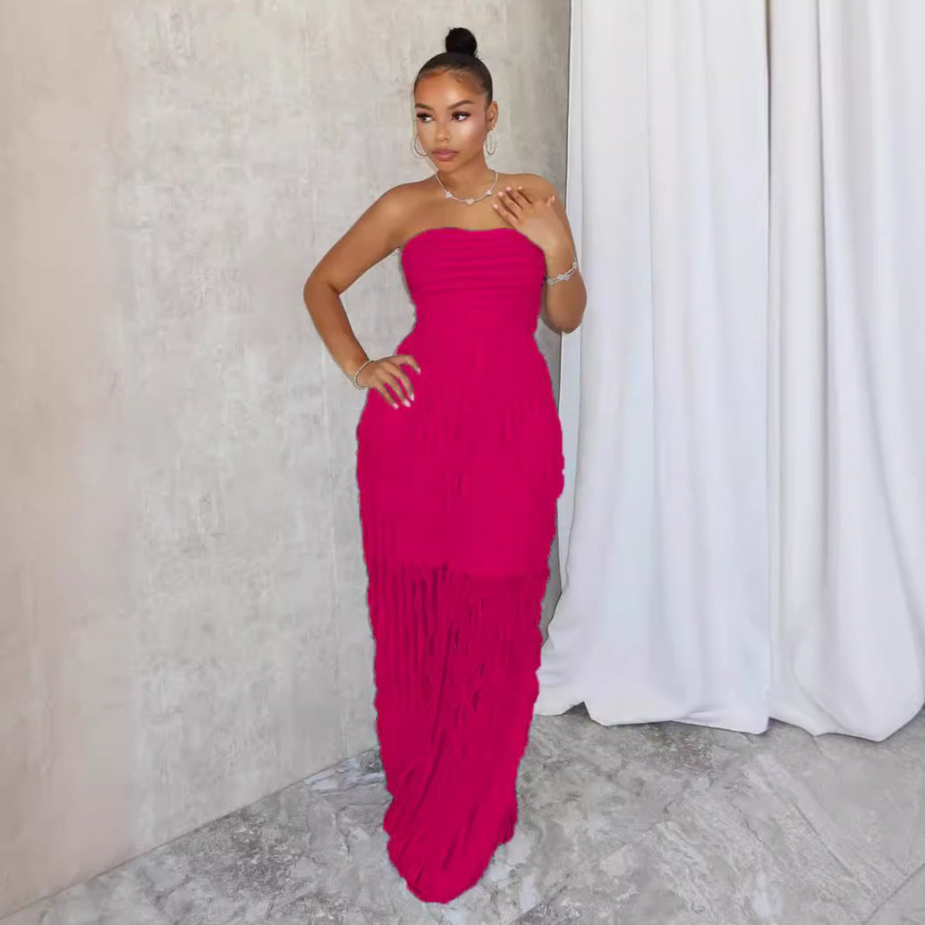Elegant Wave Tube Top Jumpsuit