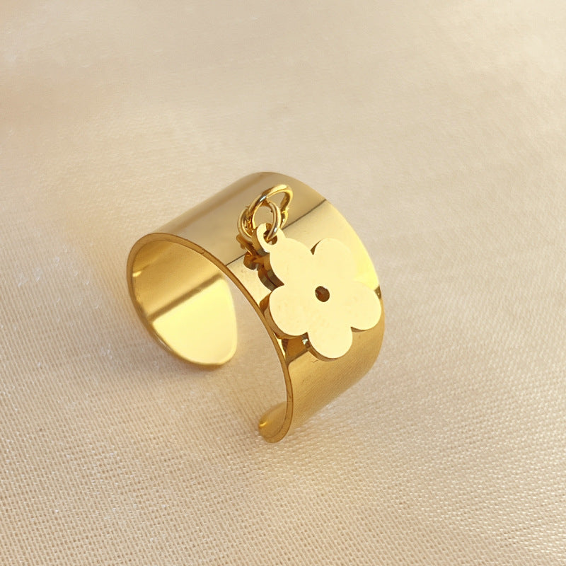 Vintage Stainless Steel Flower Ring